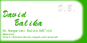 david balika business card